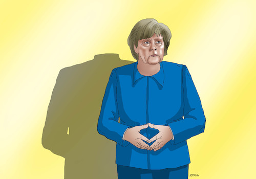 Cartoon: merkelhlav (medium) by Lubomir Kotrha tagged angela,merkel,cdu,germany,euro,dollar