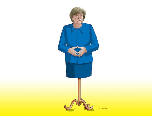 Cartoon: merkelmodel (medium) by Lubomir Kotrha tagged angela,merkel,cdu,germany,euro,dollar