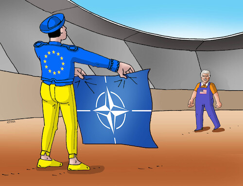 Cartoon: natotoro (medium) by Lubomir Kotrha tagged usa,nato,trump,eu,usa,nato,trump,eu