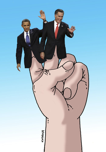 Cartoon: obama03 (medium) by Lubomir Kotrha tagged usa,vote,president,obama,romney