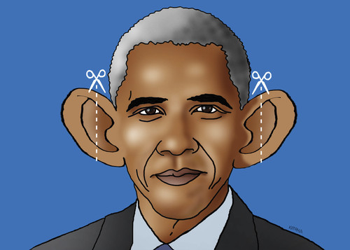 Cartoon: obamascissors (medium) by Lubomir Kotrha tagged obama,usa