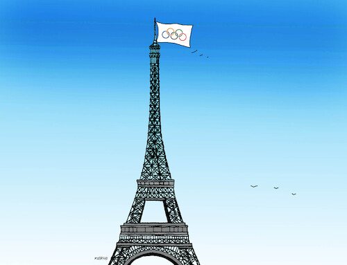 Cartoon: oh2024 (medium) by Lubomir Kotrha tagged olympic,games,2024,paris,france,olympic,games,2024,paris,france