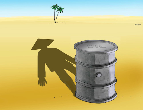 Cartoon: oilchina (medium) by Lubomir Kotrha tagged china,russia,oil,petrojuan,petrodollar,opec,world,europe