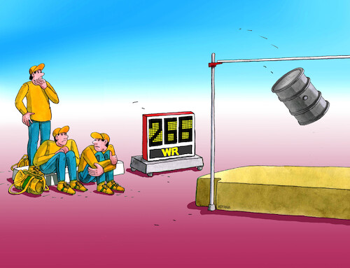 Cartoon: oilrecord (medium) by Lubomir Kotrha tagged trump,oil,war,price,trump,oil,war,price