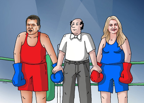 Cartoon: preziduelbox (medium) by Lubomir Kotrha tagged slovak,presidential,election,first,round