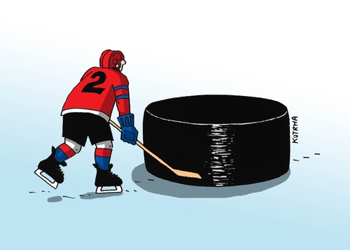 Cartoon: pukos2013-far (medium) by Lubomir Kotrha tagged hokej,hockey,world,cup
