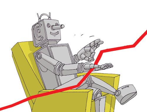 Cartoon: robograf (medium) by Lubomir Kotrha tagged ai,robot,index,ai,robot,index