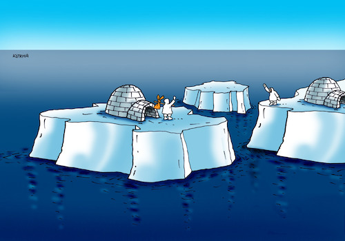 Cartoon: rozluka (medium) by Lubomir Kotrha tagged earth,climate,changes,warming,melting,glaciers