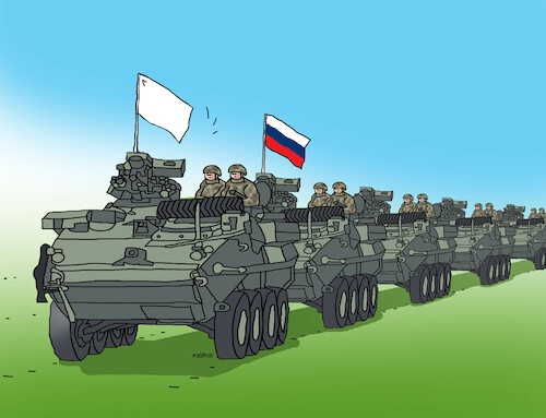 Cartoon: rusbielo (medium) by Lubomir Kotrha tagged putin,russia,the,war,mobilization,ukraine,putin,russia,the,war,mobilization,ukraine