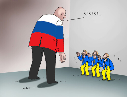 Cartoon: rusbubu (medium) by Lubomir Kotrha tagged ukraine,russia,usa,putin,biden,eu,nato,war,peace,ukraine,russia,usa,putin,biden,eu,nato,war,peace