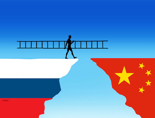 Cartoon: rusrebrik (medium) by Lubomir Kotrha tagged china,russia,china,russia
