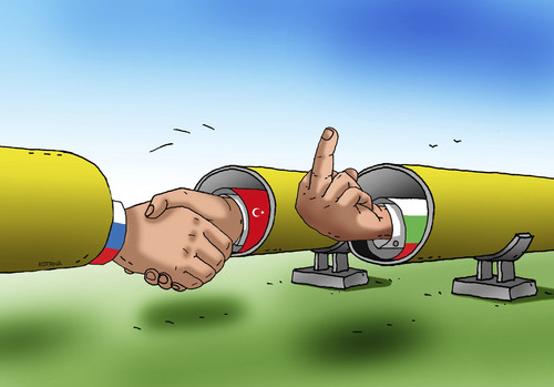 Cartoon: rustur (medium) by Lubomir Kotrha tagged south,stream,gas,russia,world,europe,bulgaria,turkey,eu