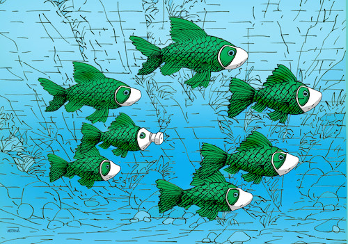 Cartoon: ryboruska (medium) by Lubomir Kotrha tagged ecb,euro,dollar,libra,coronavirus