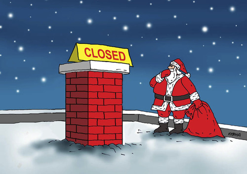 Cartoon: santaclosed (medium) by Lubomir Kotrha tagged christmas,santa
