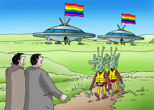 Cartoon: sci-lgbti (medium) by Lubomir Kotrha tagged sci,fi,lgbti,sci,fi,lgbti