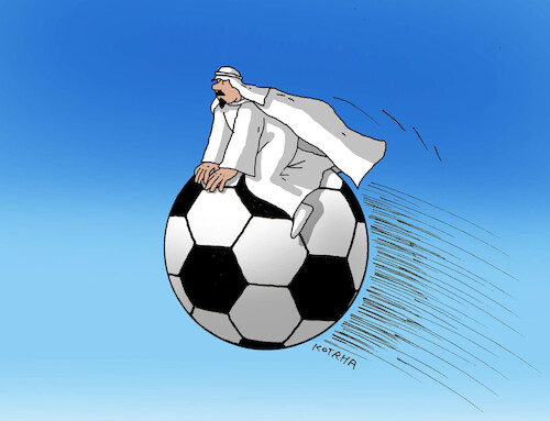 Cartoon: sejkprasil (medium) by Lubomir Kotrha tagged qatar,football,championships,qatar,football,championships