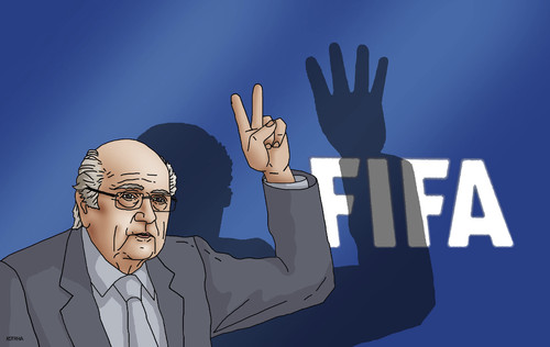 Cartoon: seppfifa (medium) by Lubomir Kotrha tagged fifa,corruption,world,football,blatter
