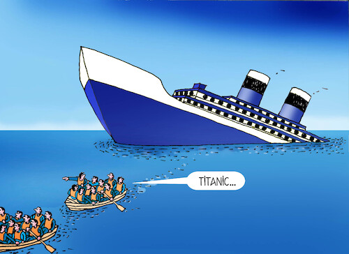 Cartoon: titanic23 (medium) by Lubomir Kotrha tagged titanic,titanic