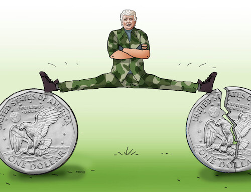 Cartoon: trudollars26 (medium) by Lubomir Kotrha tagged usa,eu,dollar,euro,usa,eu,dollar,euro