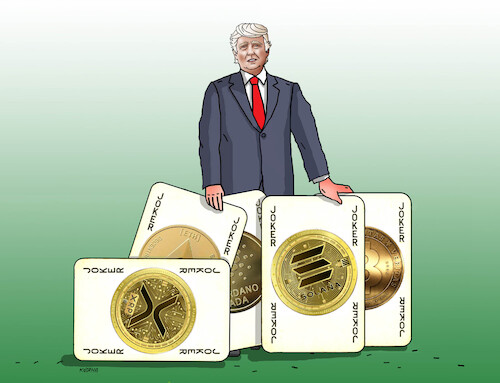 Cartoon: trumpjokers (medium) by Lubomir Kotrha tagged usa,trump,cryptocurrency,government,reserves,usa,trump,cryptocurrency,government,reserves