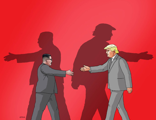 Cartoon: trumpkimshad (medium) by Lubomir Kotrha tagged trum,kim