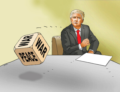 Cartoon: trumpkocka (medium) by Lubomir Kotrha tagged donald,trump,peace,war,donald,trump,peace,war