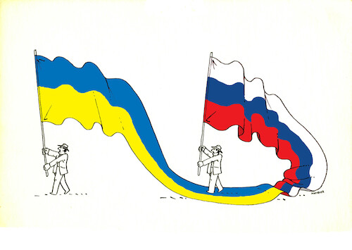 Cartoon: ukraflag (medium) by Lubomir Kotrha tagged ukraine,russia,usa,putin,biden,eu,nato,war,peace,ukraine,russia,usa,putin,biden,eu,nato,war,peace
