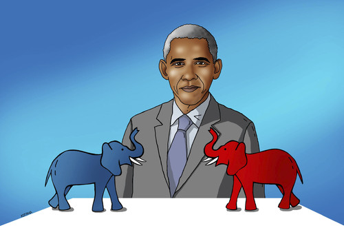 Cartoon: usaelef (medium) by Lubomir Kotrha tagged usa,elections,obama,barack,world,peace,war