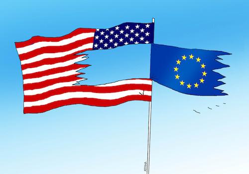Cartoon: usaeutrh (medium) by Lubomir Kotrha tagged european,union,usa,european,union,usa