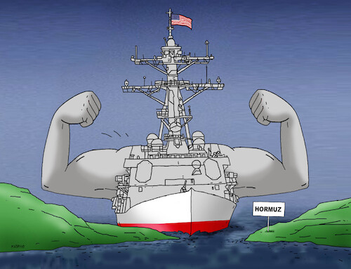 Cartoon: usahormuz (medium) by Lubomir Kotrha tagged trump,usa,iran,war,hormuz,trump,usa,iran,war,hormuz