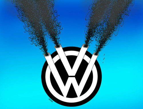 Cartoon: volkswagen (medium) by Lubomir Kotrha tagged volkswagen,germany,skandal,usa,co2