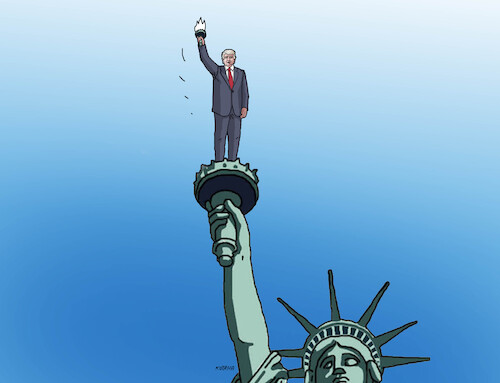 Cartoon: Donald Trump USA (medium) by Lubomir Kotrha tagged donald,trump,usa,donald,trump,usa