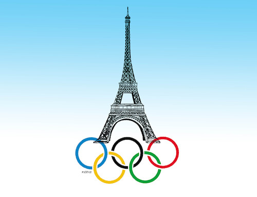 Cartoon: olympic games paris 2024 (medium) by Lubomir Kotrha tagged olympic,games,2024,paris,france,olympic,games,2024,paris,france