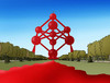 Cartoon: atomium (small) by Lubomir Kotrha tagged brussel,terror,atack