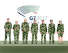 Cartoon: g7mask (small) by Lubomir Kotrha tagged g7,meeting,italy,2017,trump,merkel,macron,may,world,peace,climate