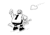 Cartoon: hoksrdce-cb (small) by Lubomir Kotrha tagged hokej,hockey,world,cup