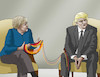 Cartoon: merkeltrump (small) by Lubomir Kotrha tagged summit,g20,germany,hamburg,merkel,trump,world,dollar,euro,libra,peace,war