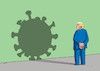 Cartoon: trumpshadow (small) by Lubomir Kotrha tagged coronavirus,covid,19,pandemics