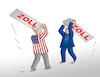 Cartoon: usaeuzoll (small) by Lubomir Kotrha tagged usa,europe,world,trade,war,clo,zoll,douanne