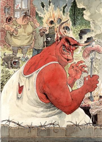 Cartoon: Neighbour from Hell (medium) by DavidP tagged neighbours,hell