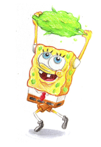 Cartoon: Sponge carrying tree (medium) by Trippy Toons tagged spongebob,sponge,bob,squarepants,schwammkopf,eyes,augen,bloodshot,cannabis,marihuana,marijuana,stoner,stoned,kiffer,kiffen,weed,ganja,smoke,smoking,rauch,rauchen