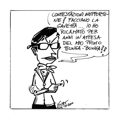Cartoon: Contestazioni (medium) by kurtsatiriko tagged gelmini