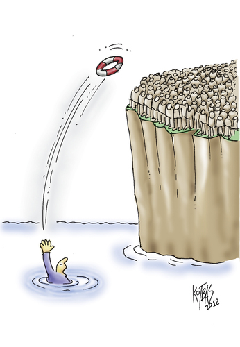 Cartoon: Be Drowned (medium) by kotbas tagged lifeline,help,be,drowned