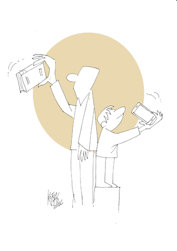 Cartoon: selfie (medium) by kotbas tagged selfie,generation,new,book