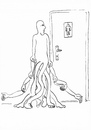 Cartoon: entrance (small) by Jan Kment tagged man,personality,difference,stream,uniformity