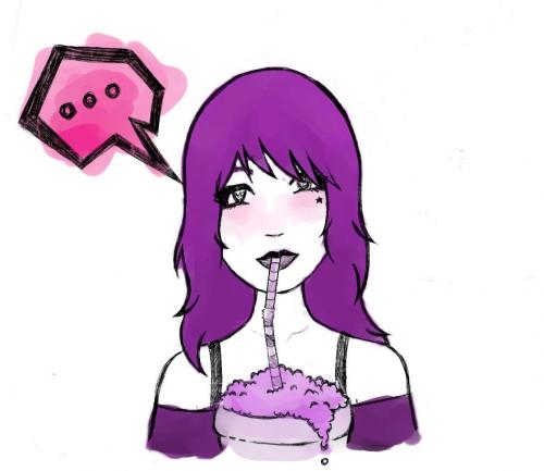 Cartoon: milkshake (medium) by naths tagged milkshake,girl,purple