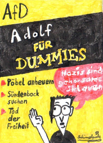 Cartoon: AfD Adolf für Dummies (medium) by Schimmelpelz-pilz tagged für,dummies,buch,adolf,hitler,afd,alternative,deutschland,neonazi,nazi,rechts,rechte,pöbel,sündenbock,seitenscheitel,minischnauzer,minibärtchen,schnauzer,bärtchen,schnurrbart