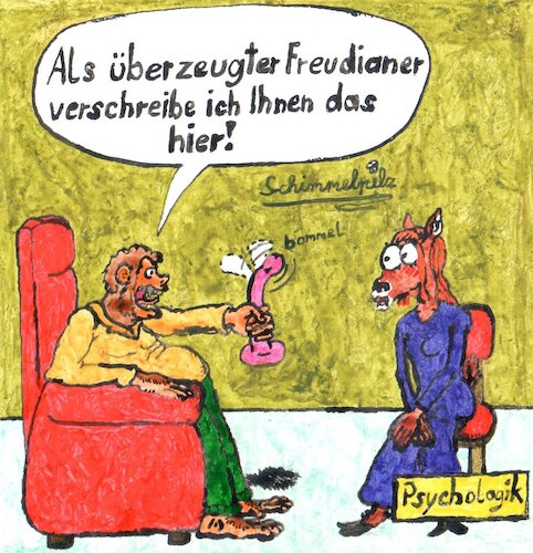 Cartoon: Echter Freudianer-Real Freudian (medium) by Schimmelpelz-pilz tagged psychologik,psychologic,sigmund,freud,dildo,phallus,arzt,doctor,doktor,patient,therapy,therapeut,therapist,psychiatrist,psychologie,psychology,triebstruktur,ape,monkey,deer,blush,shy,blushing,doe,furry,anthro