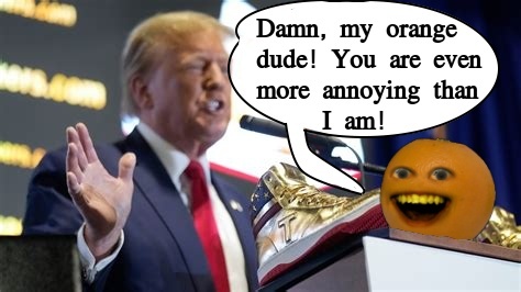 Cartoon: President Annoying Orange (medium) by Schimmelpelz-pilz tagged meme,donald,trump,orange,annoying,president,usa,united,states,of,america,criminal,freak,right,winged,neonazi,nazi,fruit,fruity