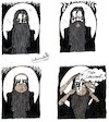 Cartoon: Black Metal Baldness (small) by Schimmelpelz-pilz tagged black,metal,baldness,haarausfall,mähne,schminke,szene,musik,lange,haare,haar,stil,nonkonformismus,nonkonform,spiegel,geheimratsecken,leinwand